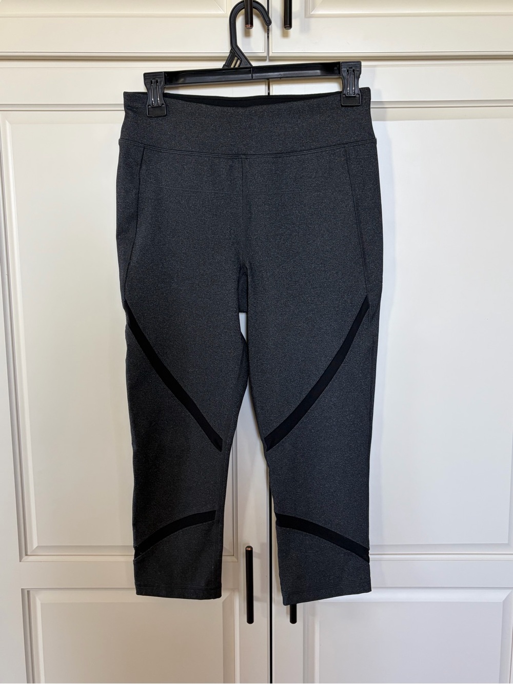 Calvin Klein Performance Dark Gray Capri Leggings with Black Mesh Panels- M